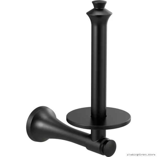 Vertical Toilet Roll Holder by Dorval - Modern Matte Black Design | Model #7-...BL Delta