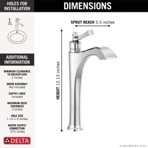 Dorval Vessel Sink Faucet with Lever Handle - Chrome 756-DST Delta