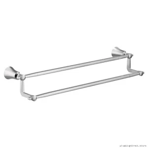 Double Chrome Towel Bar with Wall Mount - Moen YB03