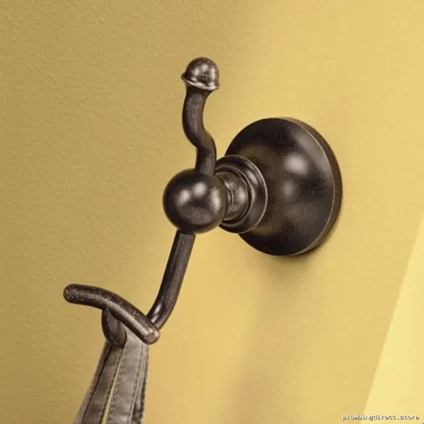 Stylish Double Robe Hooks – Durable Oil Rubbed Bronze Design by Moen | Model DNXXXXORBB