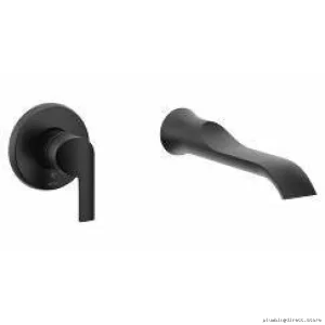 Doux 1-Handle Sleek Wall Mount Tub Filler Trim - Matte Black for Moen Fixtures WTS98