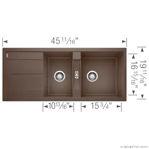 Dual Bowl Drop-in SilGranite Kitchen Sink With Drain Board – METRA MODEL CAFAE