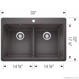 Dual-Bowl Low-Divide Silgrnit Kitchen Sink | Blanco UnderMount