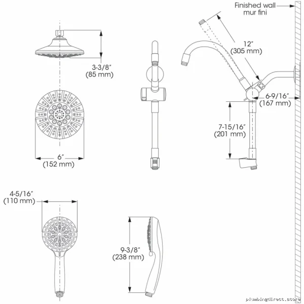 Dual-Function Hand Shower & Shower Head Combo - Chrome Finish, Easy Switch - Image 2