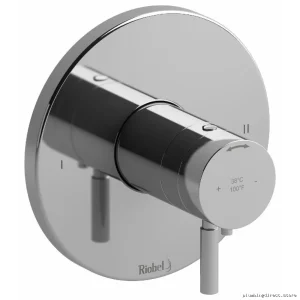 Riu Dual Function Thermostatic Shower Valve Trim in Modern Chrome - TRUTM44C RIOBEL