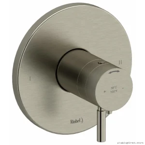 Dual-Function Thermostatic Valve Trim with Brushed Nickel Finish - TRUTM44BN by RIOBEL