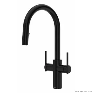 Rio Black Dual Handle Pull Down Kitchen Faucet