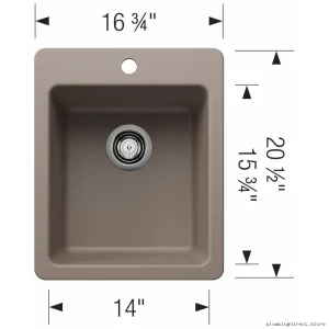 Dual-Mount Undermount Bar Sink | 17" Single Bowl in Truffle Finish