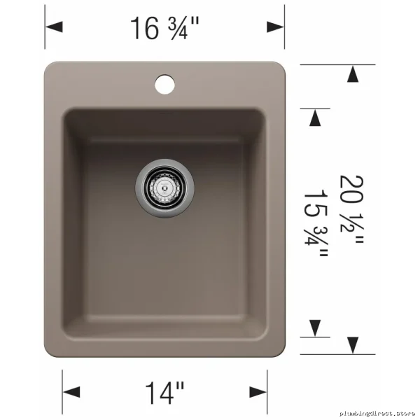 Dual-Mount Undermount Bar Sink | 17" Single Bowl in Truffle Finish