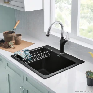 Dual Mount Silgranit Laundry Sink - Liven Anthracite 401902 Blanco