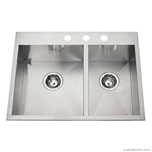 Dual Mount Kitchen Sink 3-Hole 1-3/4 Bowl Stainless Steel - Kindred QCLF2027R-8-3