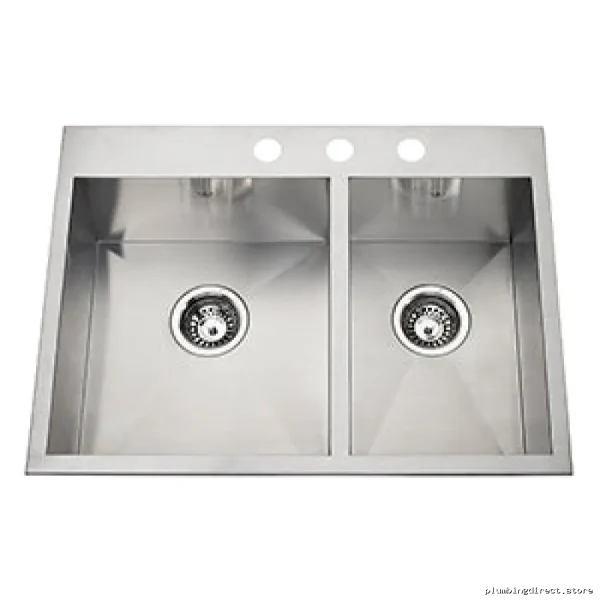 Dual Mount Kitchen Sink 3-Hole 1-3/4 Bowl Stainless Steel - Kindred QCLF2027R-8-3
