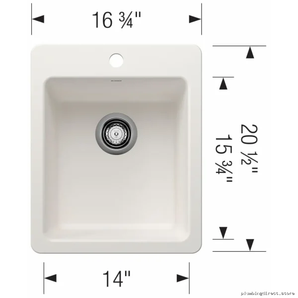 Dual Mount Bar Sink 1-Bowl White Kitchen Sink Stainless Steel Blanco 403669 - Image 2