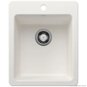 Dual Mount Bar Sink 1-Bowl White Kitchen Sink Stainless Steel Blanco 403669