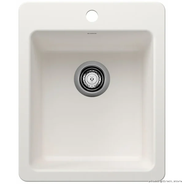 Dual Mount Bar Sink 1-Bowl White Kitchen Sink Stainless Steel Blanco 403669