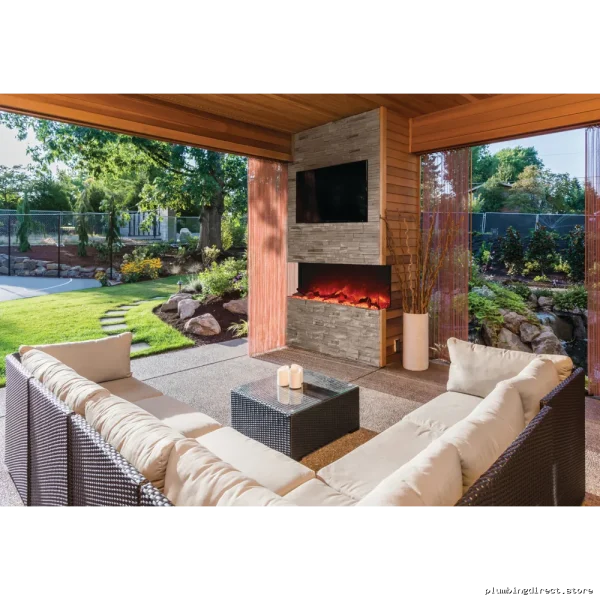 Amantii Tru View XL Electric Fireplace | Dual-Purpose Indoor Outdoor Model | Realistic Flame Effect | Full-Length Fire Viewing