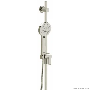 RIOBEL Polished Nickel Shower Kit with Dual Spray & Slide Bar