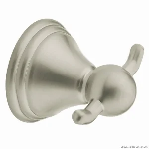 Moen Preston Brushed Nickel Double Towel/Robe Hook DN8403BN - Durable & Stylish