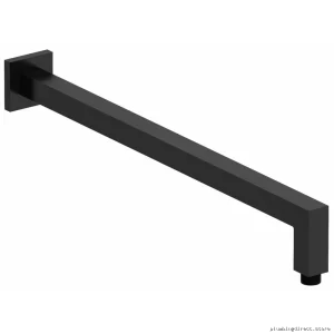 20 Inch Wall Mount Shower Arm with Square Escutcheon - Durable Black RIOBEL
