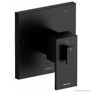 Black Quadrik TQA95BK Three Way Thermostat Valve Trim - Durable Precision Control for Showers