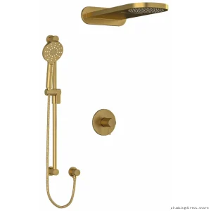 Thermostatic Shower Valve with PEX | Durable Brushed Gold Design Model KIT...