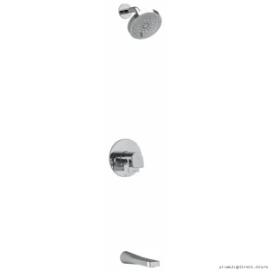 Durable Chrome Thermostatic Tub & Shower Faucet w/ PEX Connection KitODCSpeXRioBel