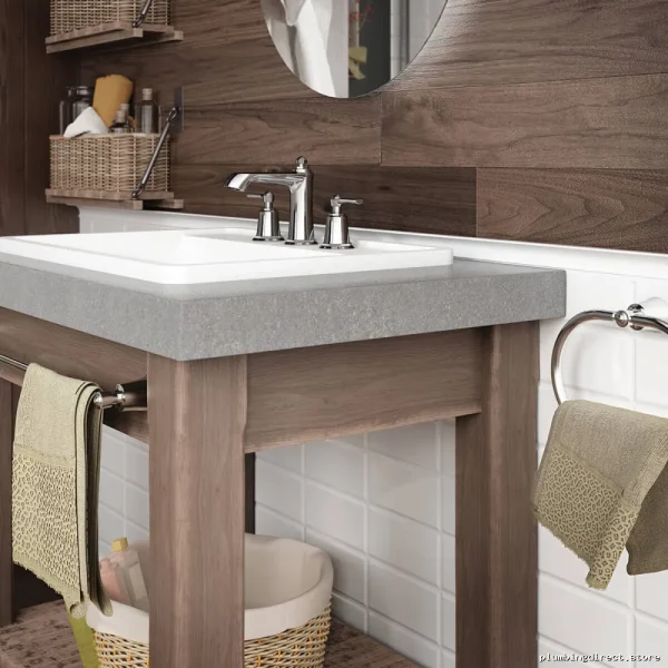 Durable Chrome Widespread Bathroom Faucet with Push Drain & Overflow Ready - BF1485-110 Kalia - Image 2