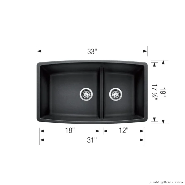 Concrete Gray 1.75 Bowl Undermount Silgranit Sink - Durable Modern Kitchen Basin by Performa U 402283 - Image 2
