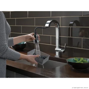 Delta Chrome Bar Faucet with Pull-Down Spray – Model 9993-DST