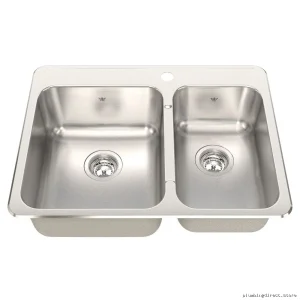 Kindred Modern 1-Hole 1-3/4 Bowl Drop-In Sink – Rust-Resistant Stainless Steel CCLA2027R/8S/1