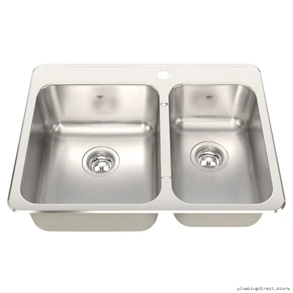 Kindred Modern 1-Hole 1-3/4 Bowl Drop-In Sink – Rust-Resistant Stainless Steel CCLA2027R/8S/1