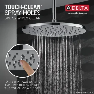 Durable Metal Rain Showerhead with Premium Lumicoat Chrome Finish - Delta Style Model 52158-PR