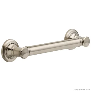 Durable Traditional Bathroom Grab Bar with Non-Slip Grip - Brushed Nickel Finish (Model 69210-BN) by Brizo