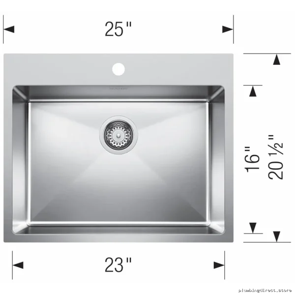Quatrus R15 Single Bowl Drop-In Kitchen Sink - Durable Stainless Steel 402613 Blanco