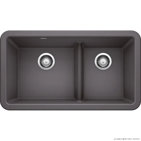 Apron Front Kitchen Sink Durable Silgranit 1.75 Bowl Low Divide Ikon Cinder Sink Model 402334 - Image 2