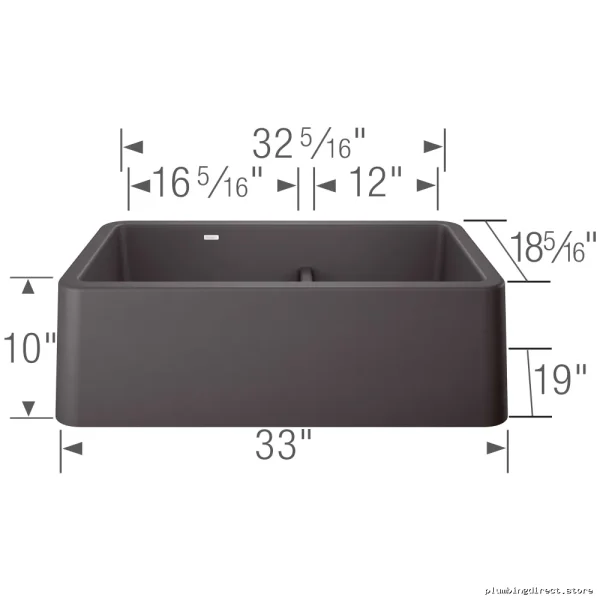 Apron Front Kitchen Sink Durable Silgranit 1.75 Bowl Low Divide Ikon Cinder Sink Model 402334 - Image 3