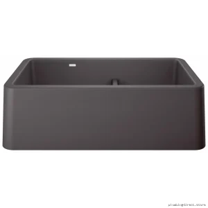 Apron Front Kitchen Sink Durable Silgranit 1.75 Bowl Low Divide Ikon Cinder Sink Model 402334