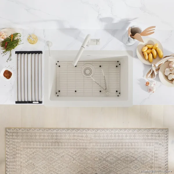 Stainless Steel Sink Grid - Durable Drain Organizer Ikon Blanco Space-Saving Design - Image 3