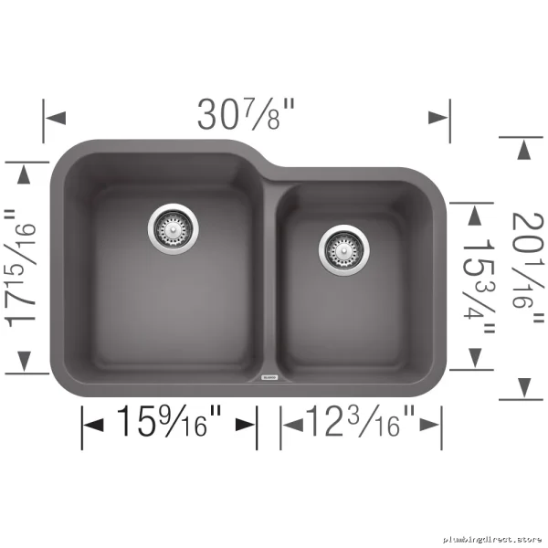 Vision U .75 Durable Undermount Bowl Silgranit Sink with Cinder Cabinet
