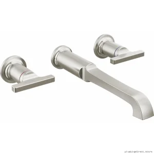 Tetra T Lever Durable Wall Mount Tub Filler Handle - Lumicoat Stainless Steel H592SS-PR Delta