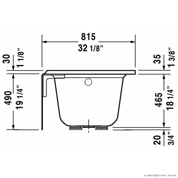 Architec Left-Hand Tub 60x32 White - Duravit Model 700354 - Image 2