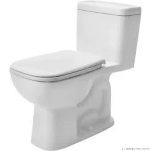 Duravit D-Code One-Piece Elongated Toilet - White Elongated Toilet with Separate Seat - 0113011001