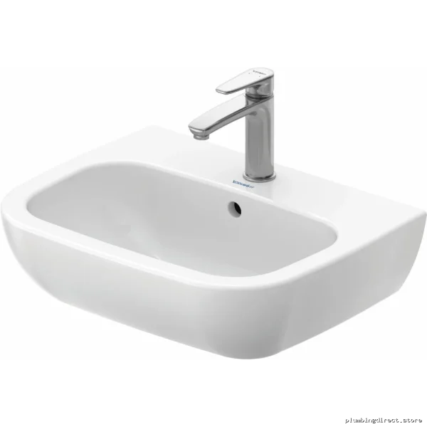 Duravit D-Code Wall-Mount Single-Hole Bathroom Sink in White - Image 5