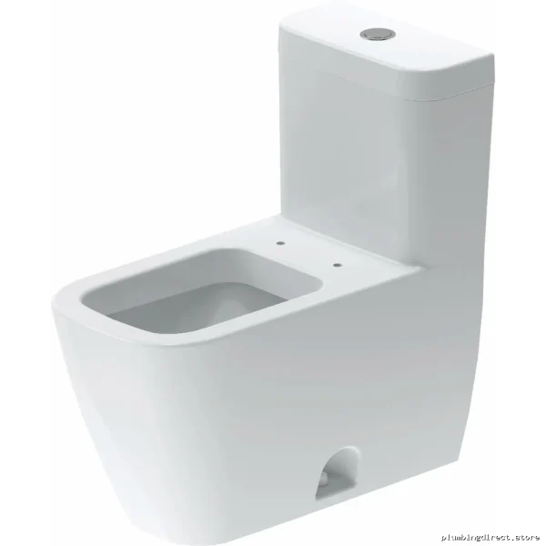 Duravit Happy D.2 White Elongated Toilet - Comfort Height, Dual Flush, Seat Not Included - Image 2