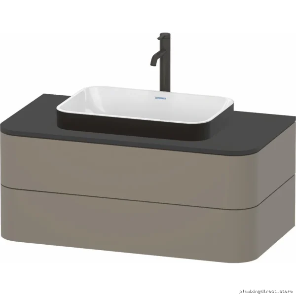 Duravit Happy D.2 Plus Modern Bathroom Sink - White & Anthracite Matte Finish - Image 5