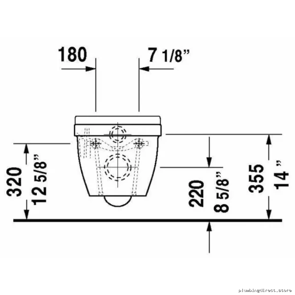 Duravit Starck 3 Space-Saving Wall Mounted Toilet - Image 2