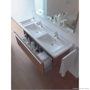 Duravit Starck Collection Modern Dual-Sink Basin – Single-Hole White Design