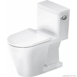 Duravit Tall Elongated One-Piece Toilet - Modern White No Seat