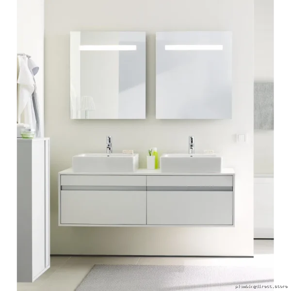 Duravit White LED Mirror Ketho KT733100000 Aluminum Bathroom Vanity