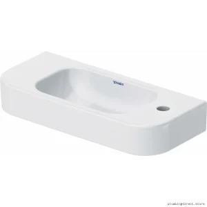 Happy D.2 Right-Facing Handrinse Washbasin Single Hole - White Duravit 0711500008